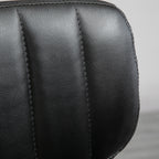 Tabouret à roulettes - tabouret de travail pivotant 360° - - tabouret ergonomique - hauteur assise réglable 47-62 cm - revêtement synthétique matelassé noir métal chromé-7
