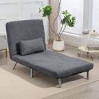 Fauteuil convertible 1 place, fauteuil-lit clic-clac 3 en 1 avec dossier réglable, oreiller, assise large, gris foncé-9