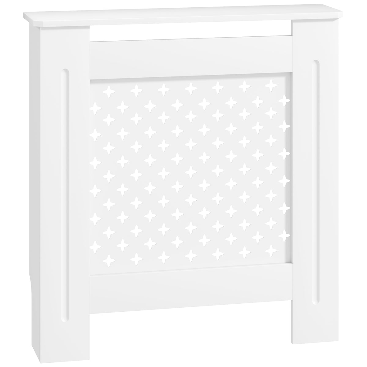 Couvercle de radiateur cache radiateur grille croisée pour salon chambre à coucher en bois 78l x 19P x 82H cm blanc-0