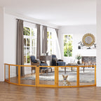 Barrière de sécurité pour chien barrière pliable à 6 panneaux avec pieds amovibles 432 x 36 x 70 cm jaune-1