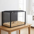 Cage à Hamster Géante Habitat pour Rongeur en Acier et Acrylique Transparent Vue Panoramique 81 x 51 x 53 cm Noir-9
