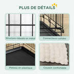 Cage caisse de transport pliante pour chien poignée, plateau amovible, coussin fourni 105 x 70 x 75 cm noir-3