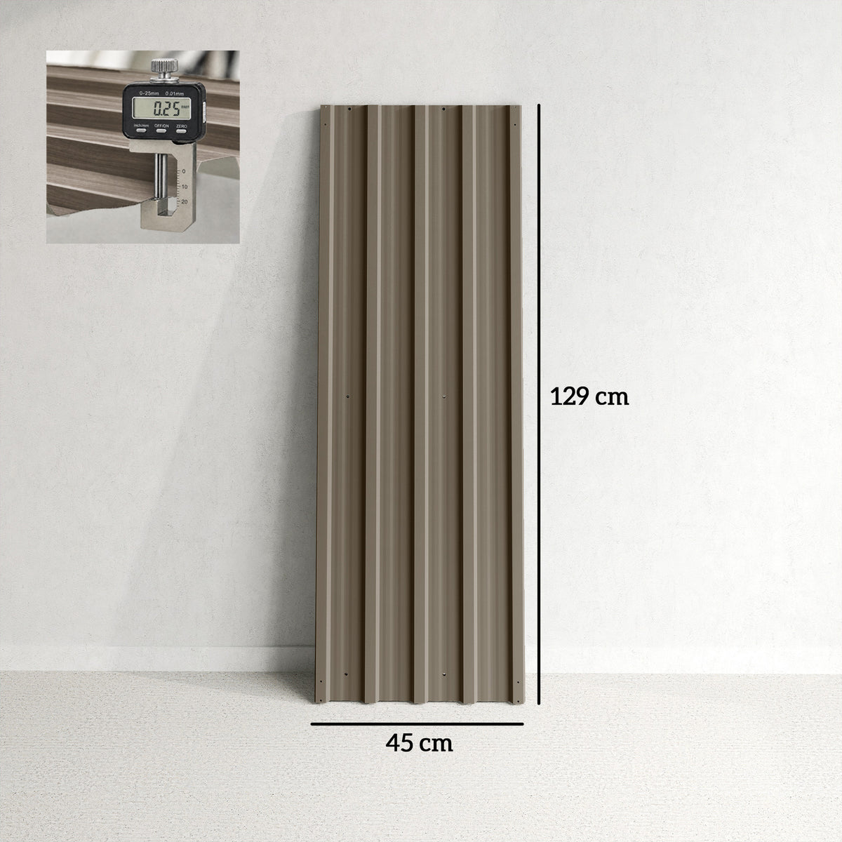 Lot de 12 Panneaux en Acier Galvanisé Résistant aux Intempéries, Marron, Dim. d'un Panneau 129L x 45l cm-2
