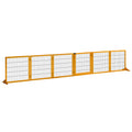 Barrière de sécurité pour chien barrière pliable à 6 panneaux avec pieds amovibles 432 x 36 x 70 cm jaune-0