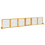Barrière de sécurité pour chien barrière pliable à 6 panneaux avec pieds amovibles 432 x 36 x 70 cm jaune-0