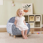 Fauteuil enfants canapé pour enfants hosphorescent avec motif étoilé, tissu velours, pour garçons et filles, gris-1