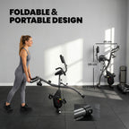 Vélo d'Appartement Pliable Vélo de Fitness 4 en 1 Silencieux Connecté Kinomap Bluetooth et Zwift 105x53,5x109cm Noir-8