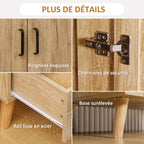 Armoire à vêtements armoire de rangement 2 portes et 2 tiroirs avec tringle - 80 x 54 x 180 cm-4