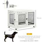 Cage pour chien cage de chien sur pied avec coussin amovible acier noir et blanc - 94 x 60 x 71,5 cm-2