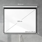 Écran de Projection 120" 4:3 HD 4K, Boîtier en Métal, Écran Hauteur Réglable Manuellement, 244x183cm, Blanc-2