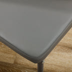 Ensemble table à manger avec 4 chaises, table de cuisine avec chaises en cuir synthétique, 120 x 70 x 75 cm, gris-9