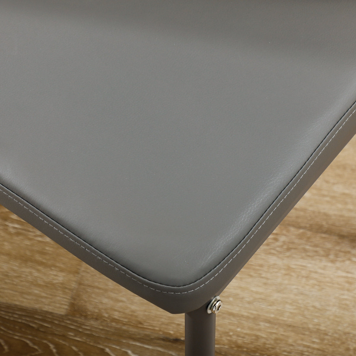 Ensemble table à manger avec 4 chaises, table de cuisine avec chaises en cuir synthétique, 120 x 70 x 75 cm, gris-9