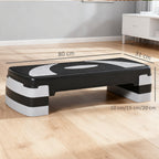 Stepper Fitness Aérobic hauteur réglable 10/15/20 cm surface antidérapante 80 x 31 x 20 cm plastique noir gris-2