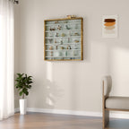 Vitrine pour collection vitrine murale 80 x 9,5 x 83 cm 6 étagères réglables en hauteur 2 portes coulissantes en verre-7