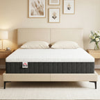 Matelas 140 x 190 cm, 25 cm d'épaisseur, mousse à mémoire de forme, ressorts ensachés 7 zones, fermeté moyenne-1