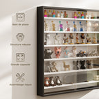 Vitrine pour collection vitrine murale 80 x 9,5 x 83 cm 6 étagères réglables en hauteur 2 portes coulissantes en verre-5