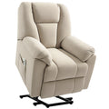 Fauteuil releveur électrique avec fonction massage et chauffage avec dossier inclinable, ports USB, télécommande, beige-0