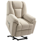 Fauteuil releveur électrique avec fonction massage et chauffage avec dossier inclinable, ports USB, télécommande, beige-0