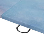 Tapis de gymnastique yoga pilates fitness pliable en 3 panneaux avec poignées revêtement synthétique 180 x 60 x 5cm bleu-8