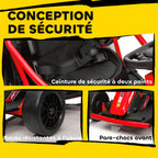 Voiture électrique GoKart kart électrique pour enfants 2 x 24 V moteurs mode dérive à 13 km/h 119 x 77 x 54 cm rouge-7