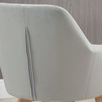 Lot de 2 chaises de salle à manger Fauteuil Assise rembourrée en tissu effet velours Pieds en bois, gris-6