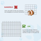 Parc enclos chiots animaux domestiques chiens lapins rongeurs petits int./ext. diamètre 180 panneaux 71x61cm noir-4