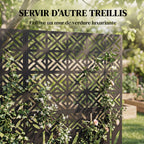 Panneau Brise Vue décoratif Extérieur Claustra Décoratif Jardin 3 Panneaux à motif géométrique métal 92x40x192cm Noir-4