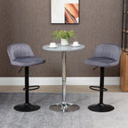 Lot de 2 tabourets de bar design contemporain avec repose-pieds hauteur réglable et pivotant gris-1