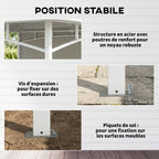 Pavillon Tonnelle de Jardin Toit Double Rideaux et Poches de Rangement Crochet de Plafond 3 x 3 m Crème-5