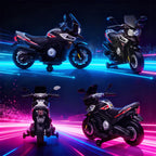 Moto électrique enfants 6 V, voiture électrique enfants avec roues d'entraînement, musique, effets lumineux, noir-8