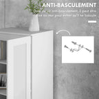Armoire 2 portes meuble de rangement avec 5 étagères, style contemporain, 60L x 36,5l x 175H-5