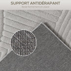 Tapis salon 230 x 160 cm, tapis à poils épais géométrique, moelleux et antidérapant, gris-4