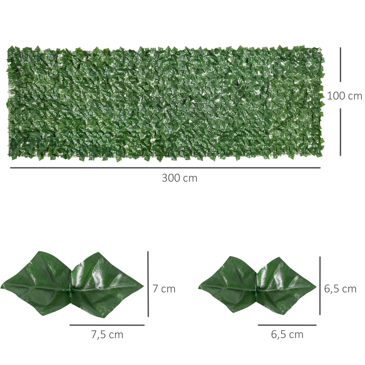 Lot de 2 haies artificielles Brise-Vue décoration Rouleau 3L x 1H m Feuillage réaliste Anti-UV Vert-2