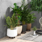 Lot de 4 supports ronds Ø30 cm pour plantes - porte plante à roulettes, intérieur et extérieur-6