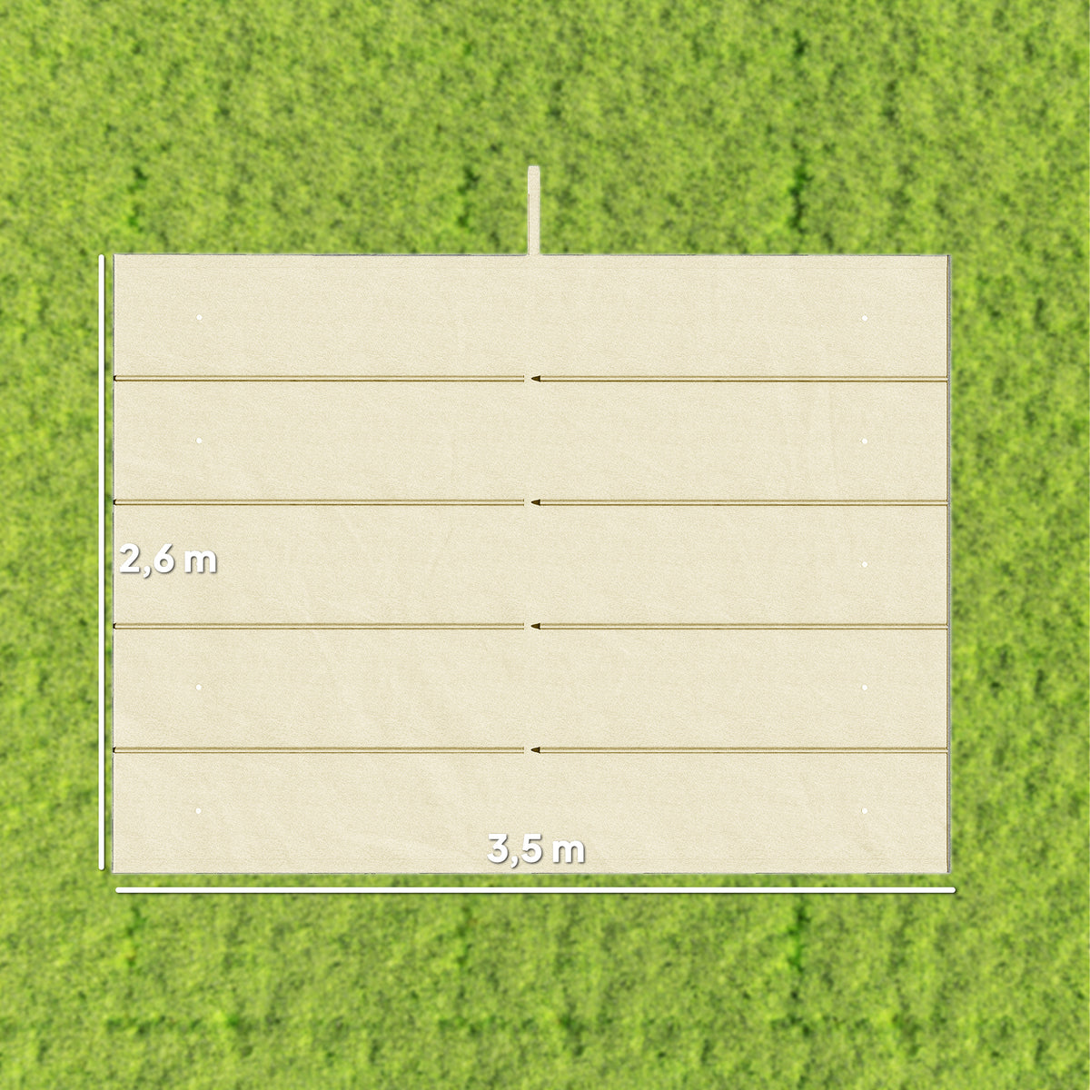 Toile de toit pour pergola tonnelle rétractable de 4 x 3 m - toile uniquement 350 x 260 cm crème-2