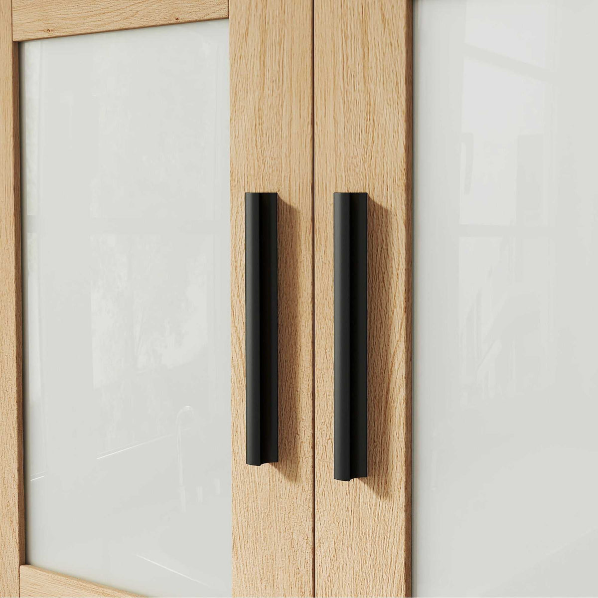 Armoire murale salle de bain avec miroir, meuble salle de bain avec compartiment ouvert et étagère réglable, chêne-8