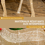 Renne de Noël lumineux, décoration renne lumineux Noël en acier, avec 137 LED blanc chaud, 66 x 25 x 135 cm, or-5