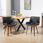 Lot de 2 chaises de salle à manger style vintage assise revêtement synthétique 53l x 54P x 81H cm noir marron-1
