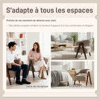 Fauteuil de salon en tissu bouclette, chaise rembourrée, assise large, dossier ergonomique, 70 x 64 x 71 cm, marron-5