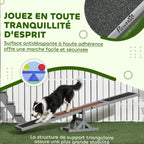 Agility sport pour chien bascule équipement entrainement chien bois sapin pré-huilé feutre bitumé antidérapant gris noir-4