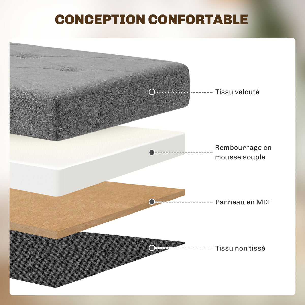 Banc de rangement bout de lit pliable volume 67 L capacité de charge 120 kg avec couvercle 76L x 38l x 38H cm gris-4