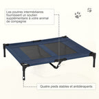 Lit sur pieds lit pour chien chat lit de camp lit surélevé aniamux tissu Oxford textilène micro-perforé acier-6