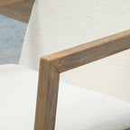 Fauteuil à bascule fauteuil allaitement rocking chair en tissu effet laine bouclée avec pieds en bois massif-8