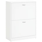 Armoire à Chaussures Meuble à Chaussures dim. 60L x 24l x 80H cm 2 Portes abattantes Blanc-0