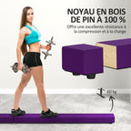 Poutre gymnastique pliable 210 cm en velours, poutre d'équilibre avec fond antidérapant, pour enfants et adultes, violet-4
