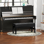 Banc de piano réglable en hauteur, tabouret de piano avec rangement, banquette pour clavier capitonné, noir-9