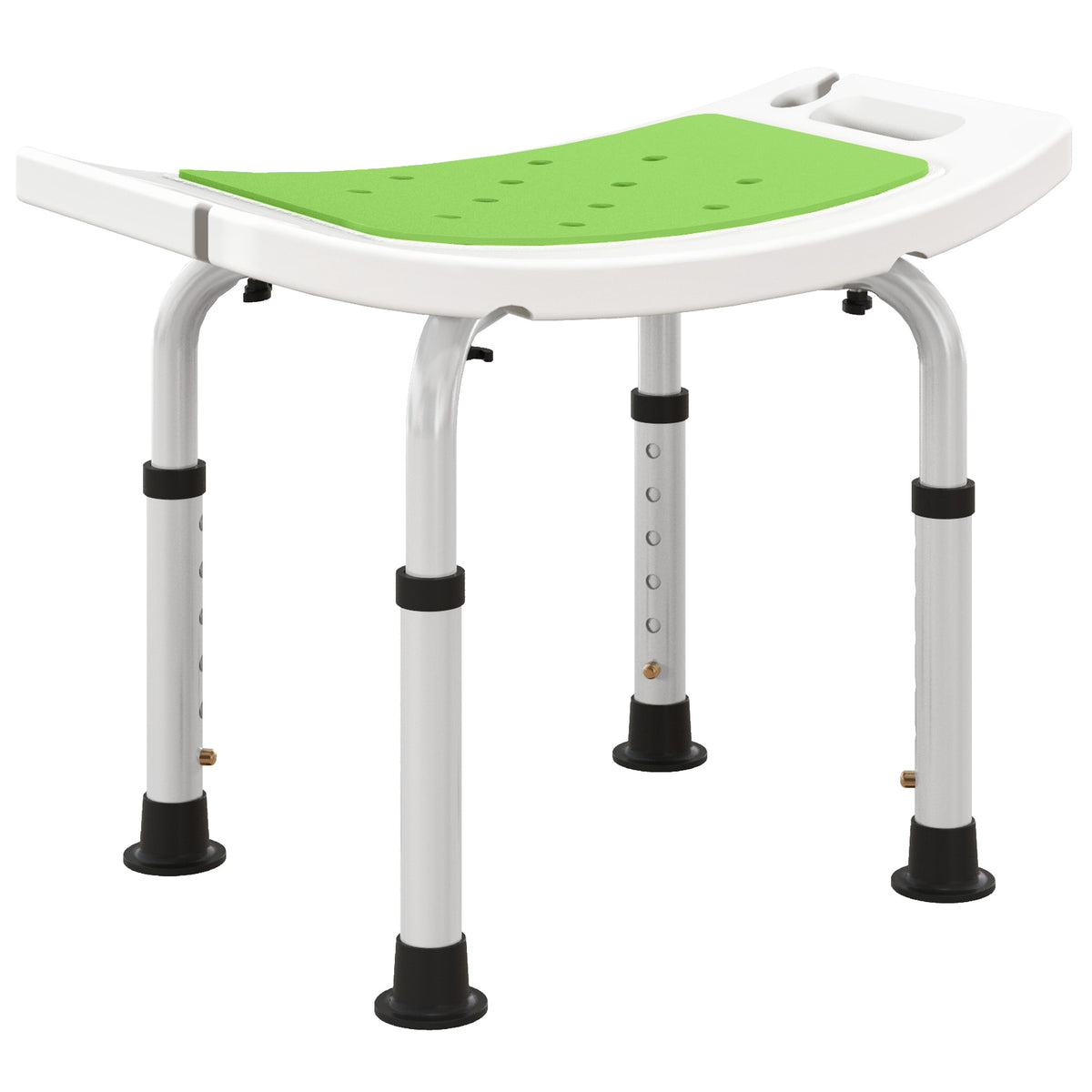 Siège de Douche réglable en Hauteur Tabouret de Douche Ergonomique Pieds antidérapants Charge Max. 135 Kg alu HDPE Vert-0