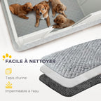 Boîte de mise bas pour chiens et chiots, parc de mise bas pour chiens porte à hauteur réglable 166 x 80 x 50 cm, blanc-6