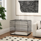 Cage pour chien cage de transport pour chien pliable avec 2 portes plateau amovible coussin lavable 75x48,5x53cm noir-7