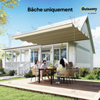 Toile de toit pour pergola tonnelle rétractable de 3 x 3 m - toile uniquement 250 x 255 cm beige-7